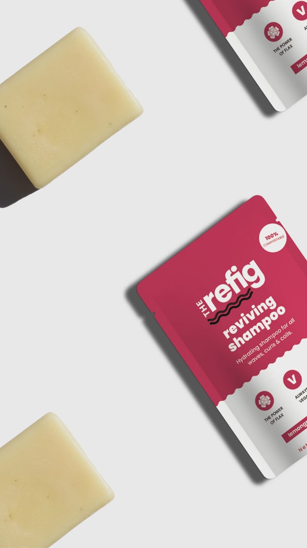 To wash curly hair with a solid bar conditioner: 1) wet hair, 2) apply by rubbing bar along roots, 3) massage into a later, 4) rinse. Tip: avoid circular motions to minimize tangling.