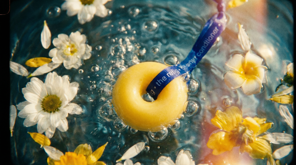 Sweet Orange Conditioner Bar editorial shot with daisies
